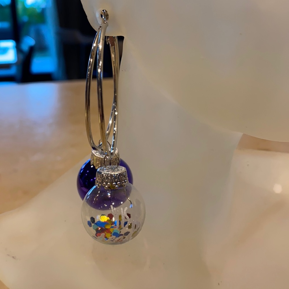 Tis the Season Christmas Ball Loop Earrings